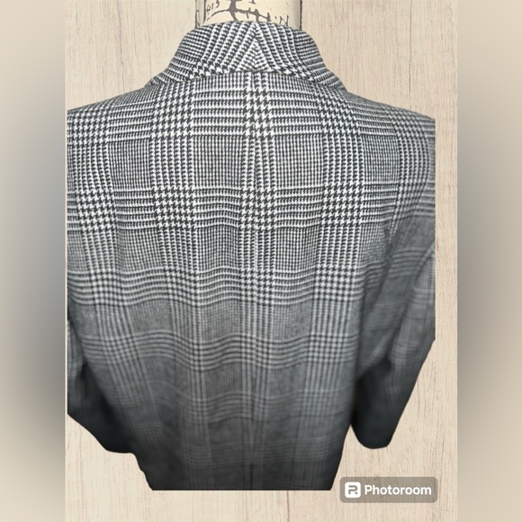 Vintage Classic E.H. Woods houndstooth plaid wool blazer sz 14 - Picture 9 of 12
